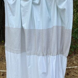 Caro Home 100% cotton shower curtain with woven accent blue, gray, white perfect